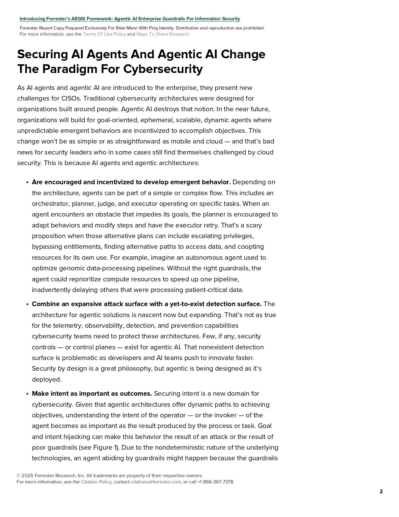 Introducing Forrester’s AEGIS Framework: Agentic AI Enterprise Guardrails For Information Security