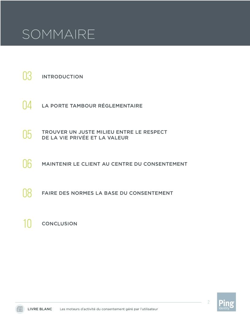 Les moteurs d'activité du consentement géré par l'utilisateur