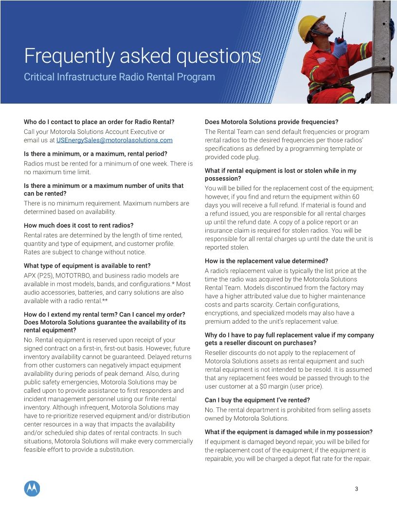 Radio Rental Program