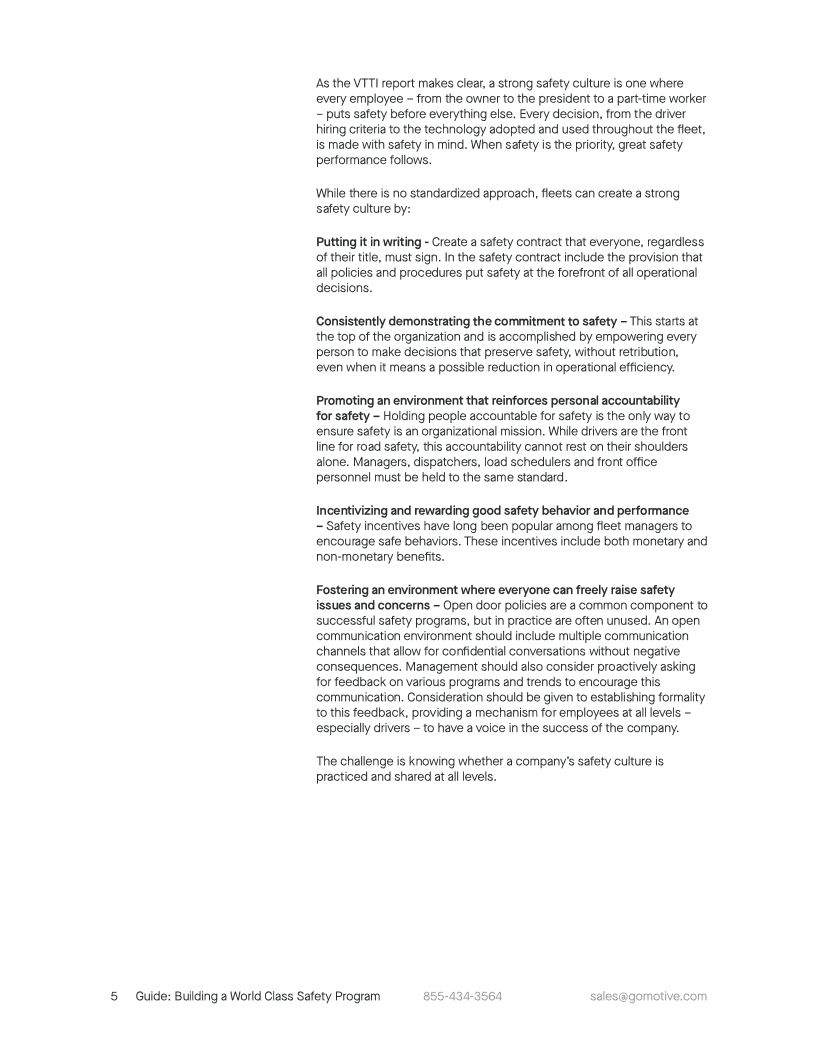 Building a World Class Safety Program A Guide for Fleet Managers