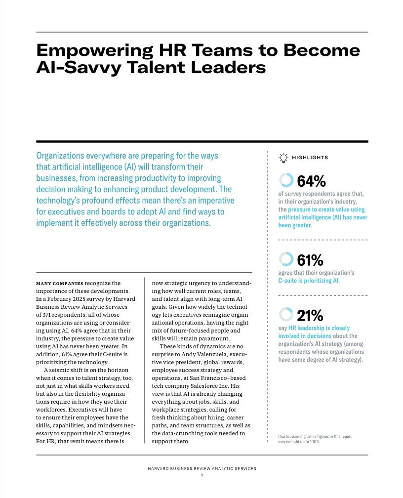Empowering HR teams to become AI-savvy talent leaders