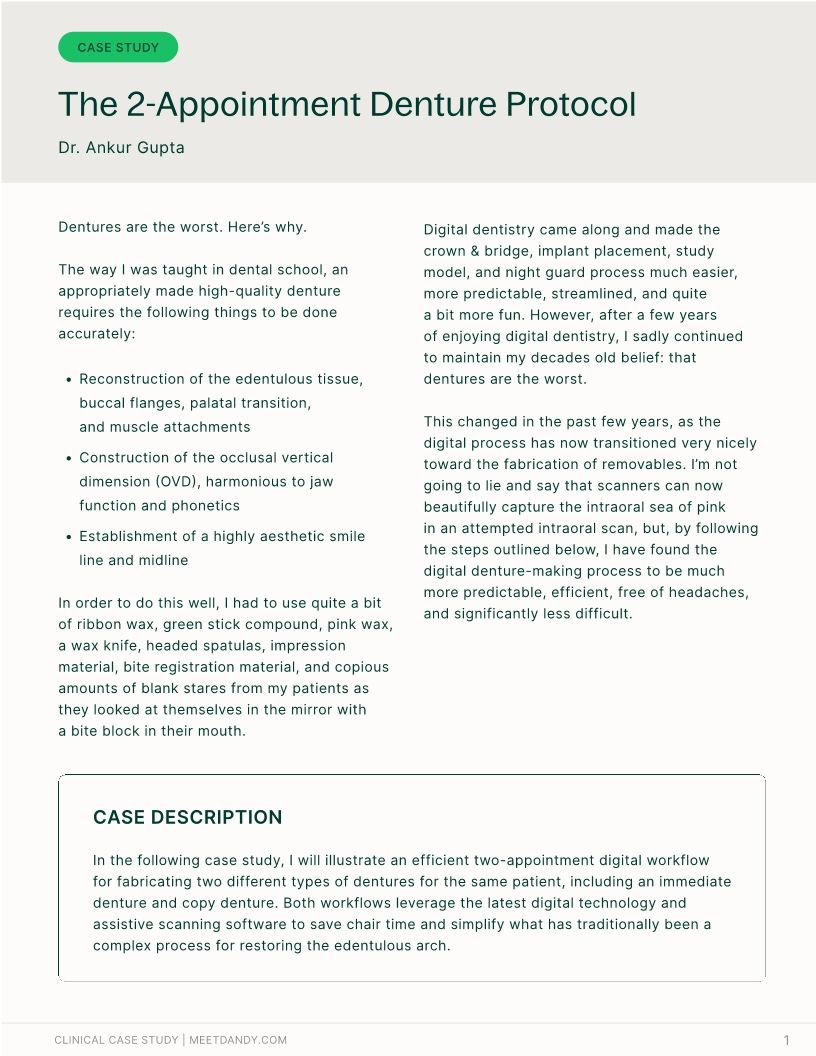 Canada: Two Appointment Denture Protocol
