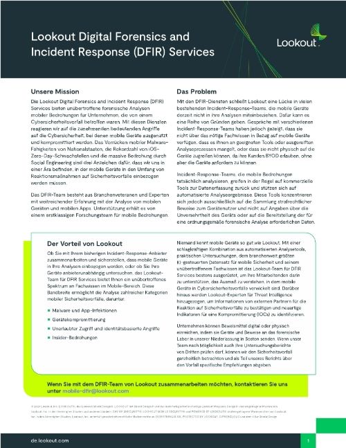 Lookout Digital Forensics and Incident Response (DFIR) Services - DE