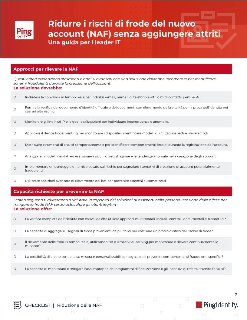 Ridurre i rischi di frode del nuovo account (NAF) senza aggiungere attriti: Una guida per i leader IT