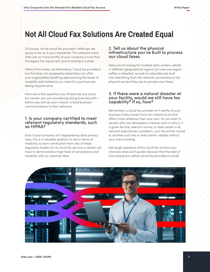 eFax Corporate Sets the Standard for Reliable Cloud Fax Service
