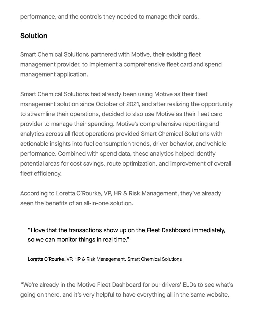 Smart Chemical Solutions x Motive