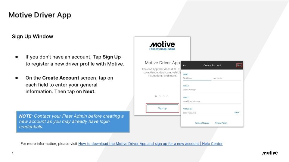 Motive Driver App - Cx Onboarding