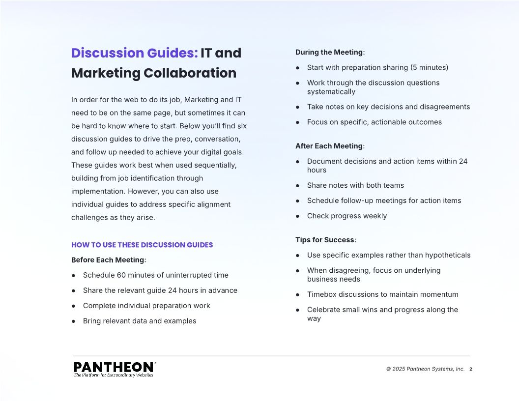 Discussion Guides for IT and Marketing Collaboration