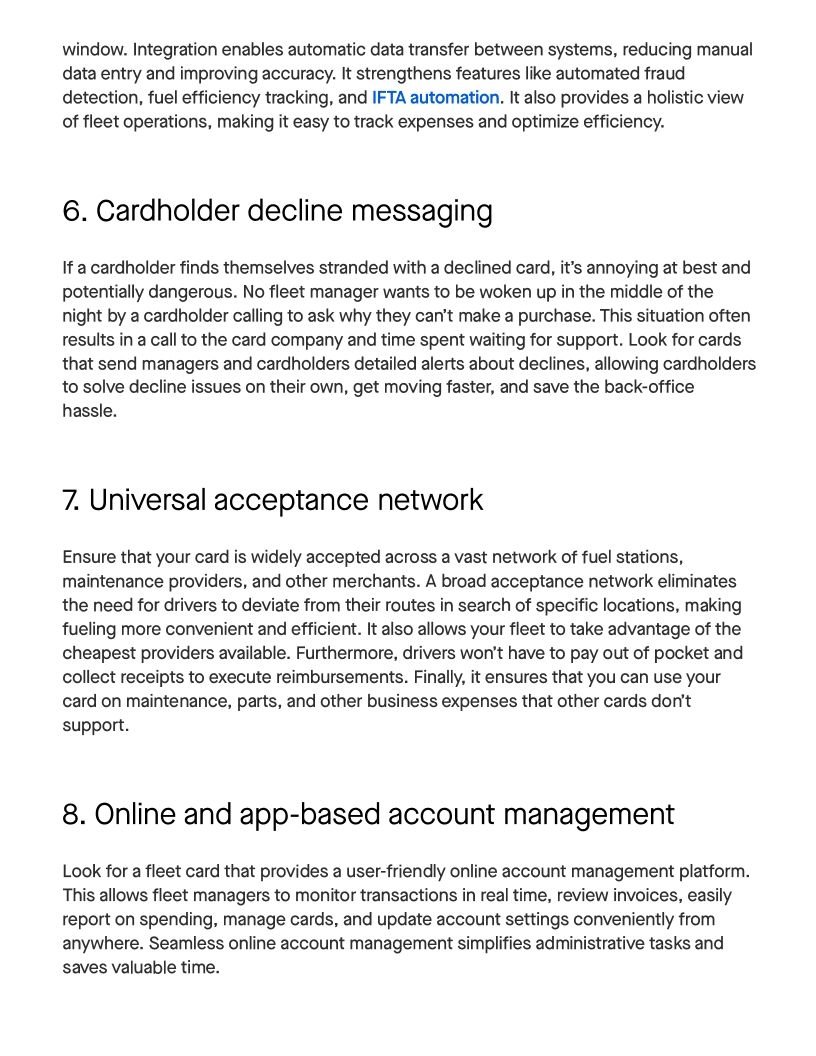 10 Fleet Card Must-haves to Optimize Cost Savings