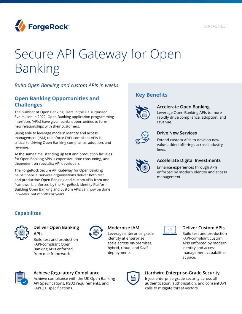 Secure API Gateway for Open Banking