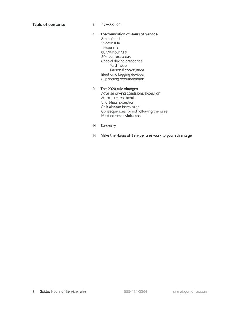 Hours of Service rules