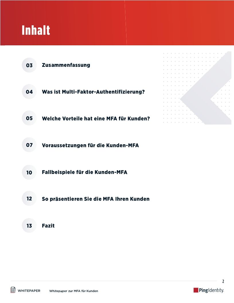 Multi-Faktor-Authentifizierung für Kunden