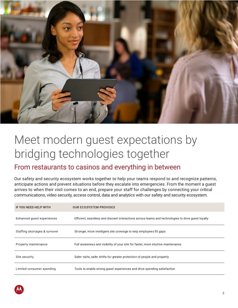 Solving for safer hospitality brochure