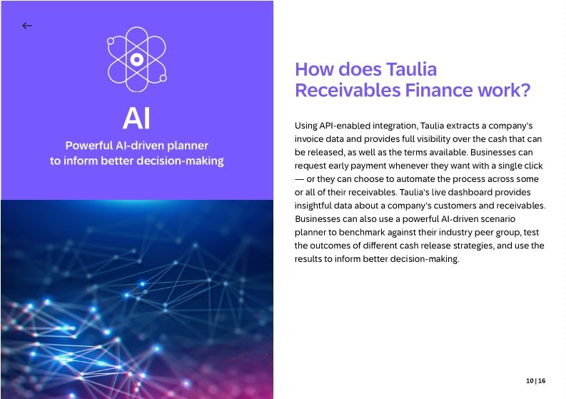 Instant release. Free up cash fron your accounts receivable.