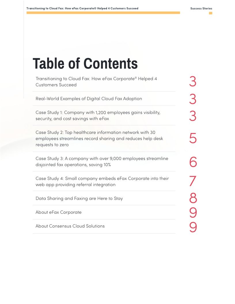Transitioning to Cloud Fax: How eFax Helped 4 Customers Succeed | White Paper