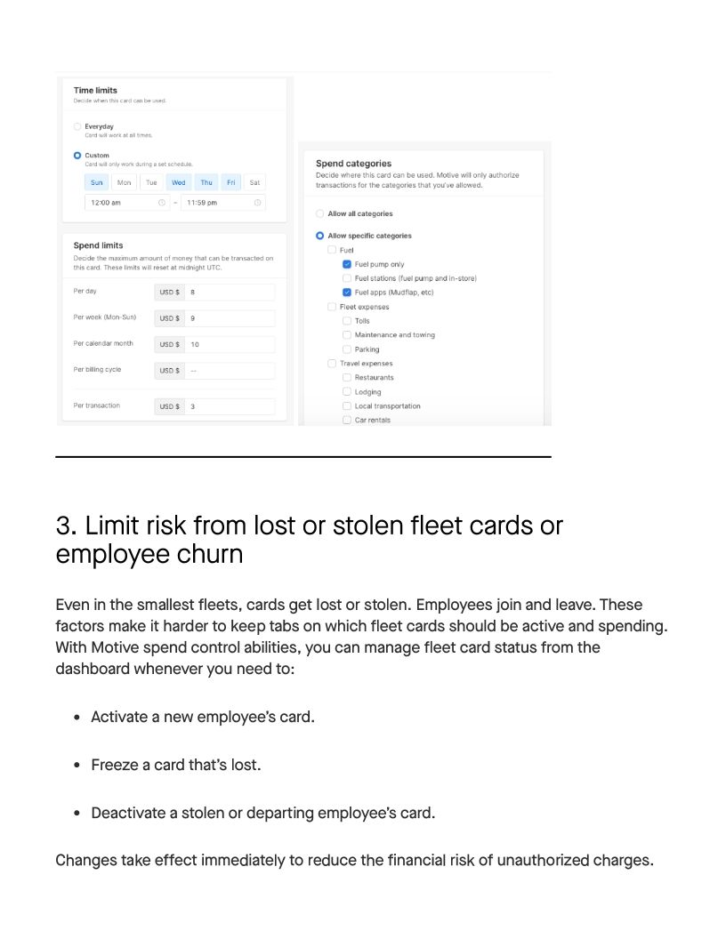 Spend Controls Reduces Fleet Card Misuse