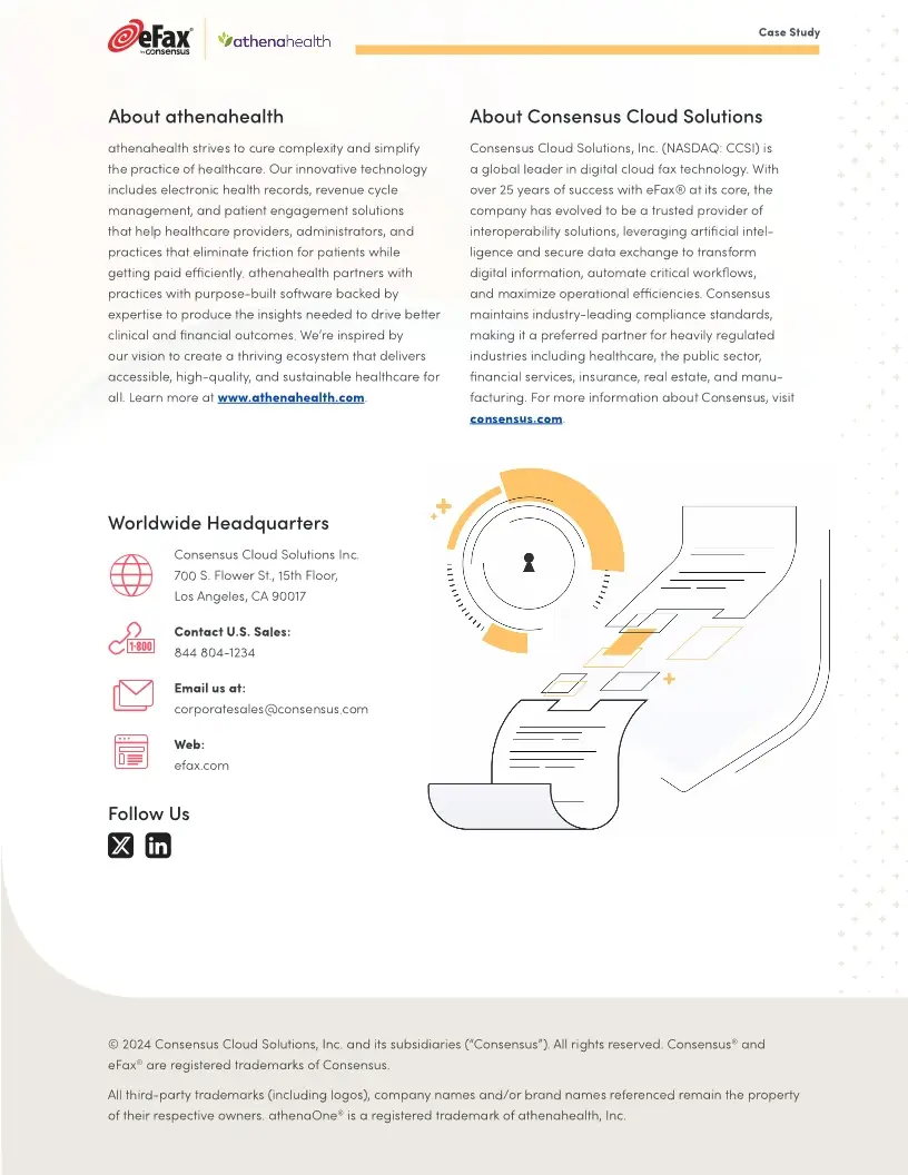 eFax® integrated with athenaOne® at a multi-specialty IDN