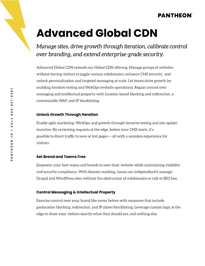 Pantheon Advanced Global CDN Datasheet