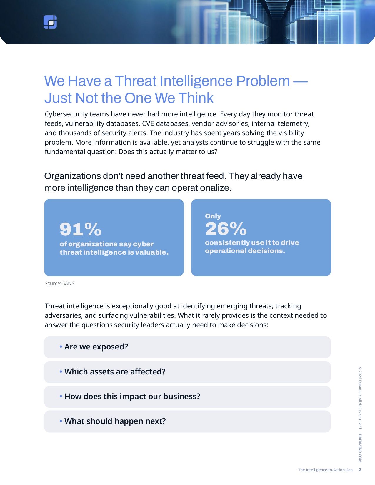 The Intelligence-to-Action Gap