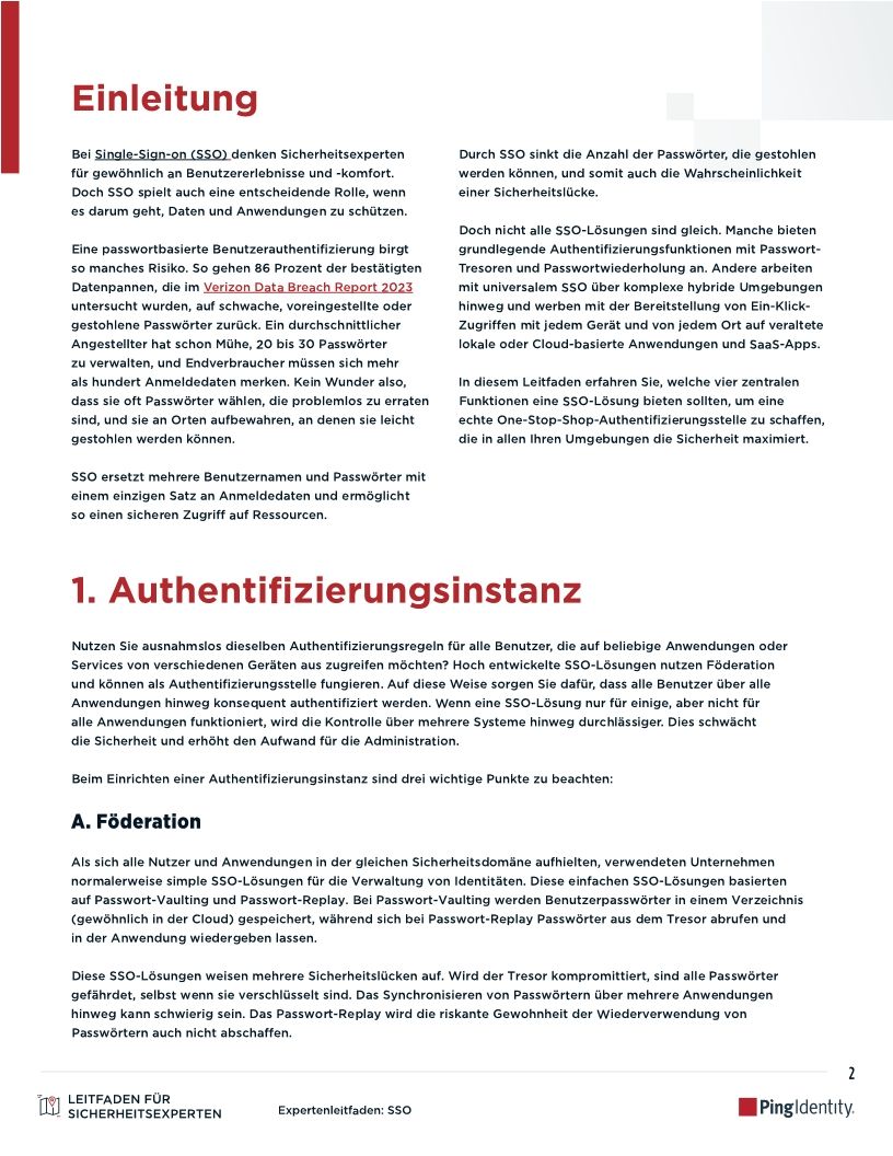 Leitfaden für Sicherheitsleiter zu SSO