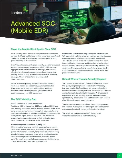 Advanced SOC (Mobile EDR)