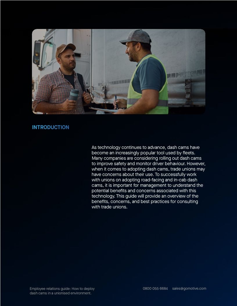 How to Deploy Dashcams in a Union Environment UK