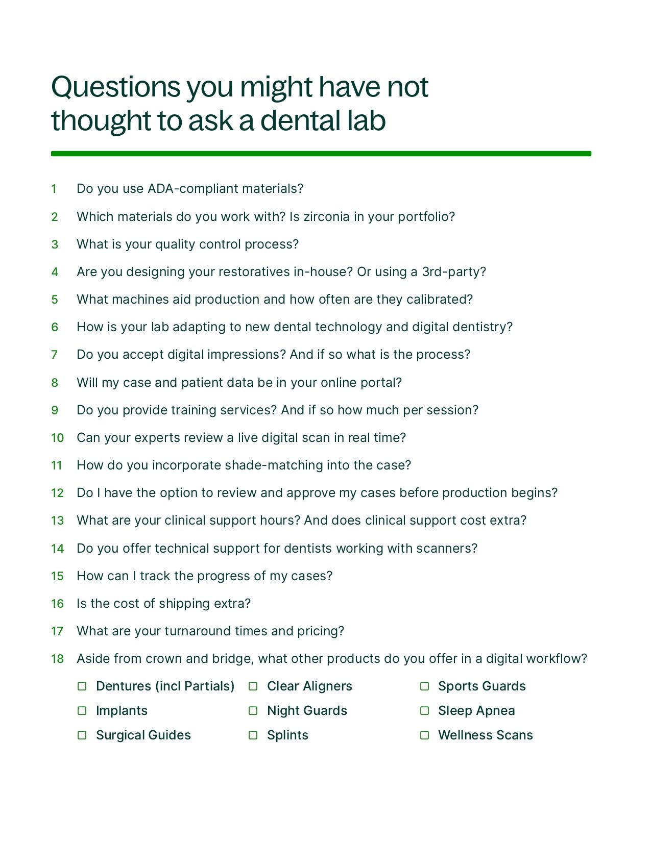Questions to ask when choosing the right dental lab for your practice
