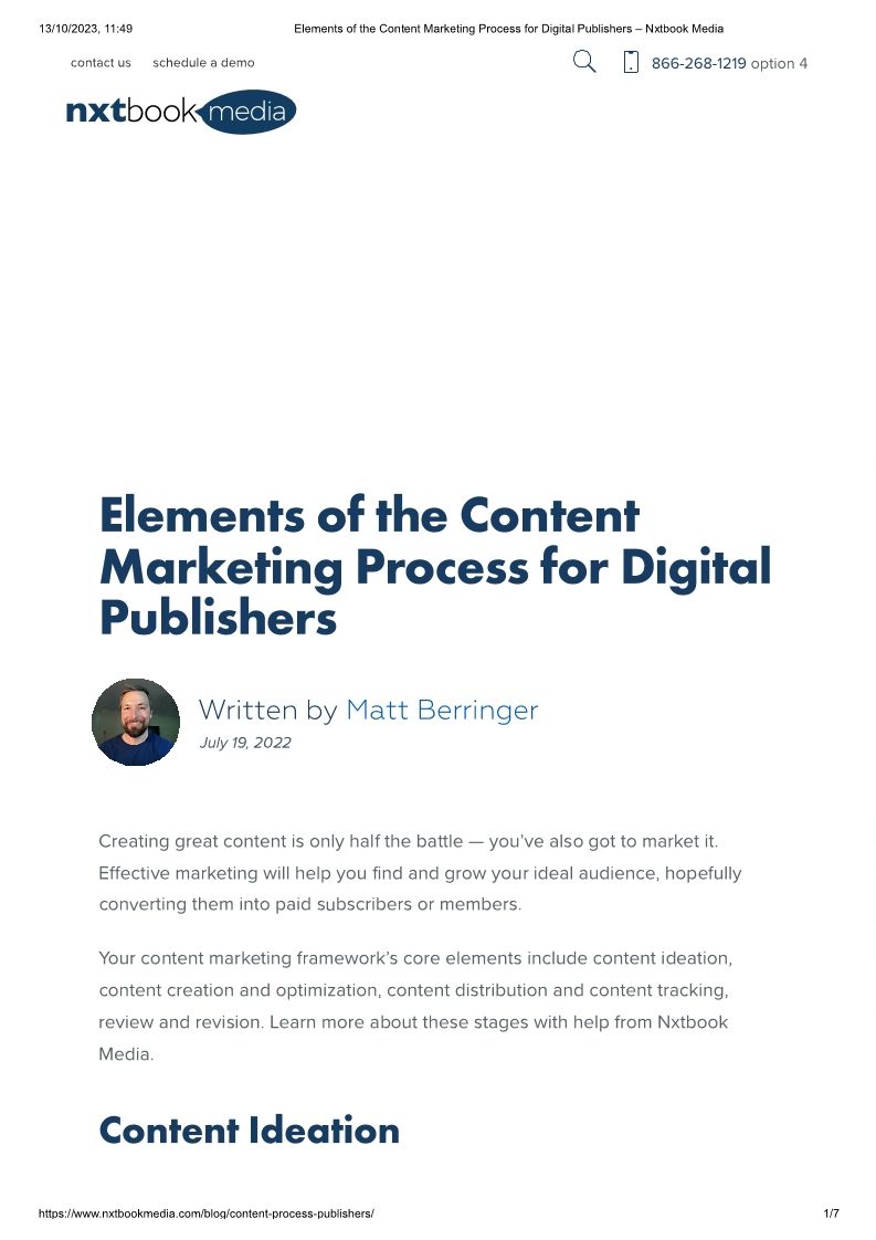 Elements of the Content Marketing Process for Digital Publishers
