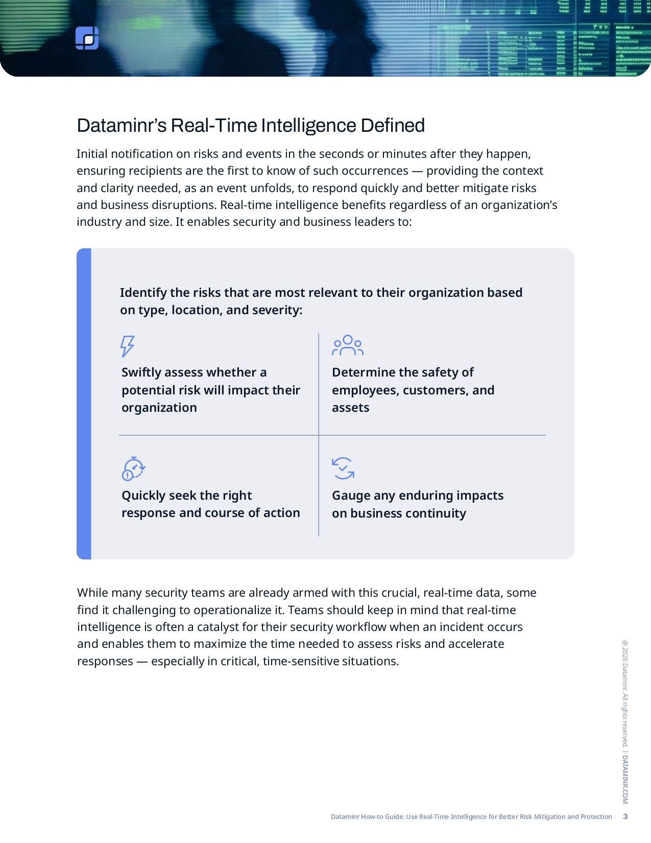 Use Real-Time Intelligence for Better Risk Mitigation and Protection