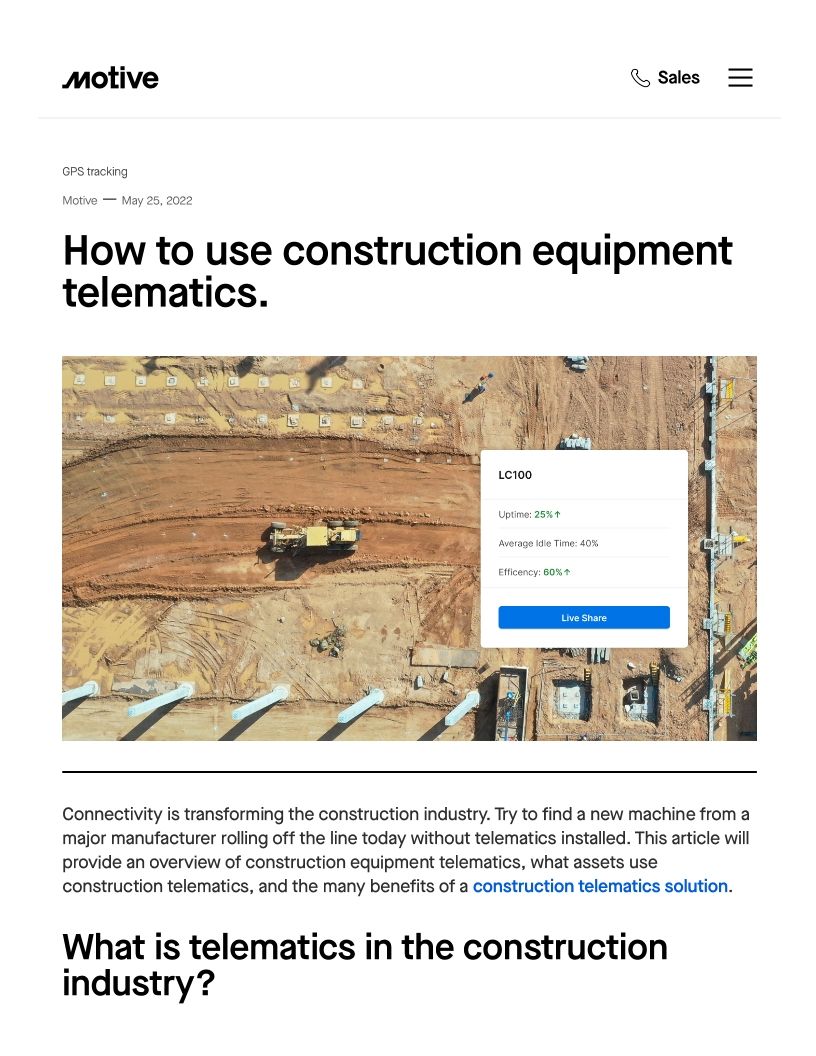 How to use Telematics in Construction