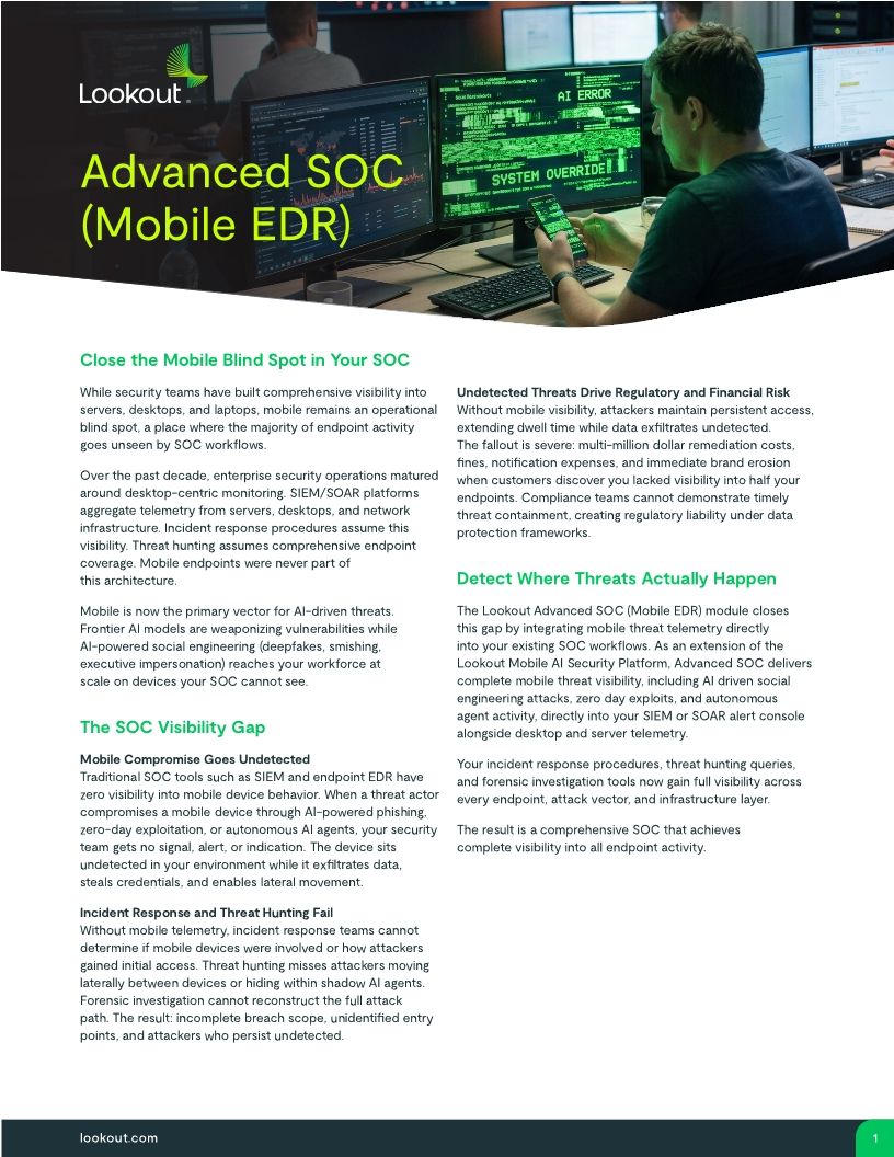 Advanced SOC (Mobile EDR)