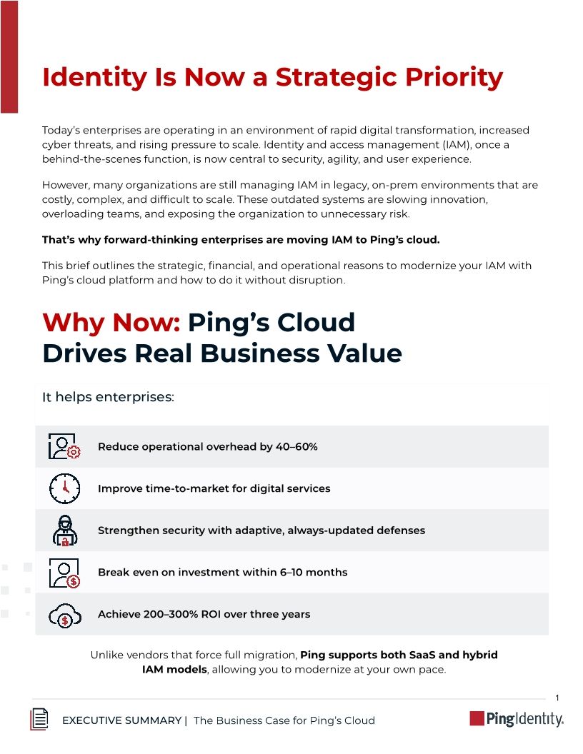 The Business Case for Ping's Cloud