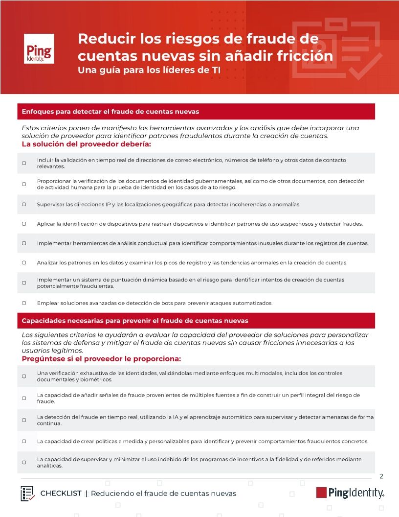 Reduciendo los riesgos de fraude de cuentas nuevas sin a&ntilde;adir fricci&oacute;n: una gu&iacute;a para los l&iacute;deres de TI