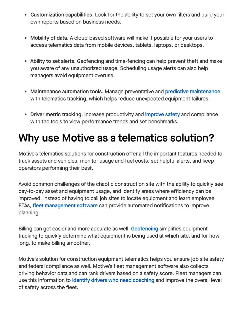 How to use Telematics in Construction