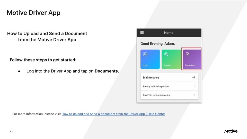 Motive Driver App - Cx Onboarding