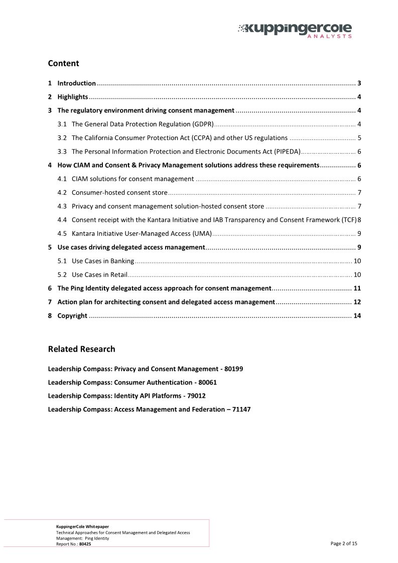 KuppingerCole: Consumer Consent Management
