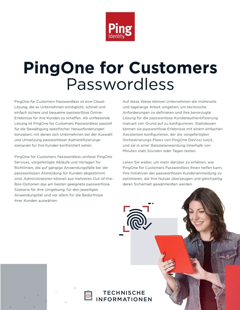 PingOne for Customers Passwordless: Technische Informationen