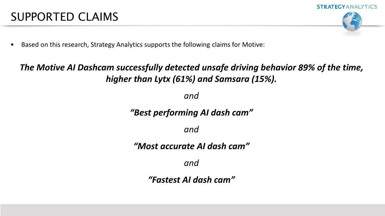 Strategy Analytics AI Dash Cam Benchmarking Report