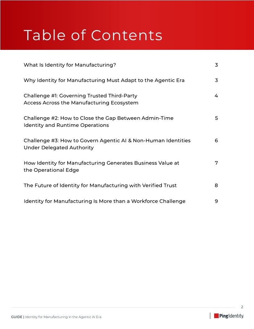 Identity for Manufacturing in the Agentic AI Era