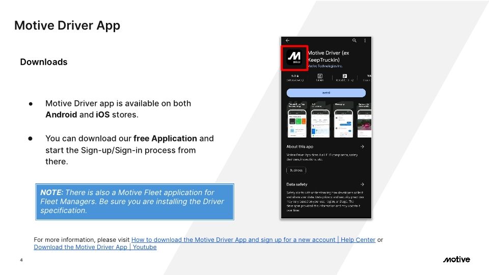 Motive Driver App - Cx Onboarding