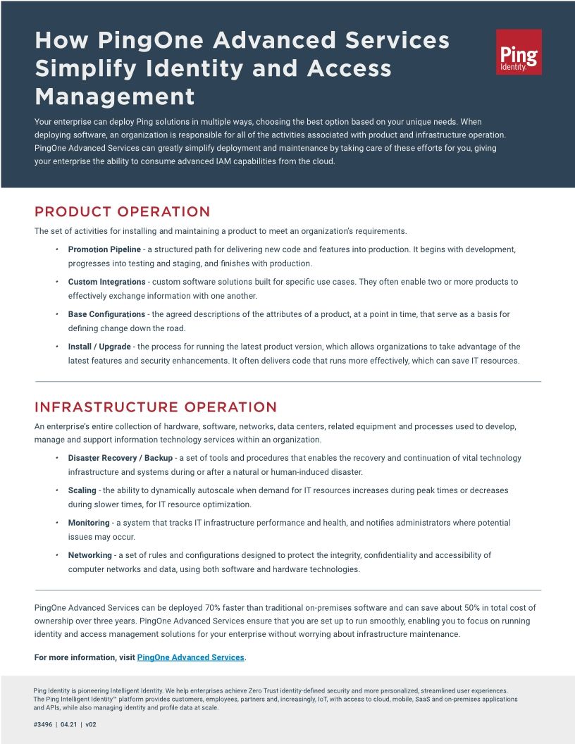 How PingOne Advanced Services Simplify IAM