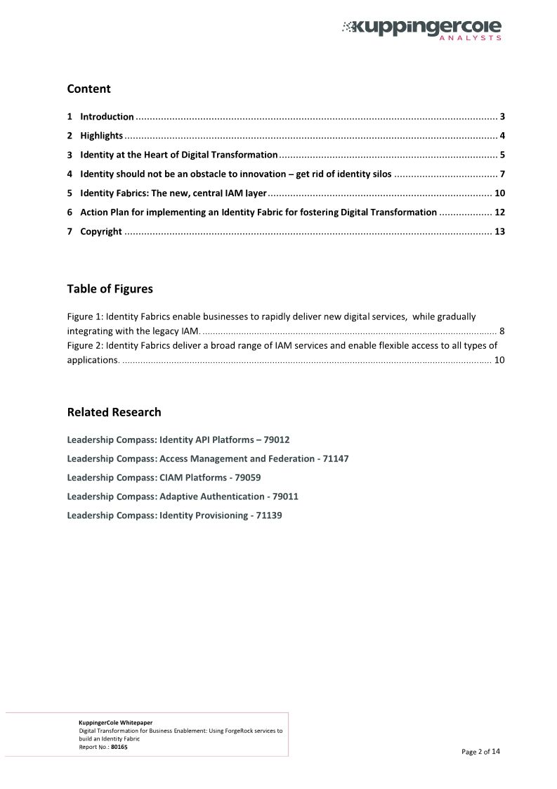 KuppingerCole Report: Digital Transformation for Business