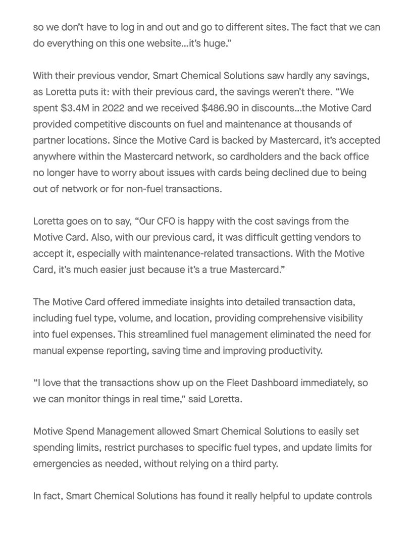 Smart Chemical Solutions x Motive