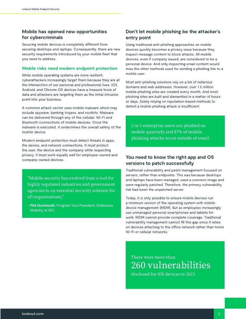 Lookout Mobile Endpoint Security Brochure