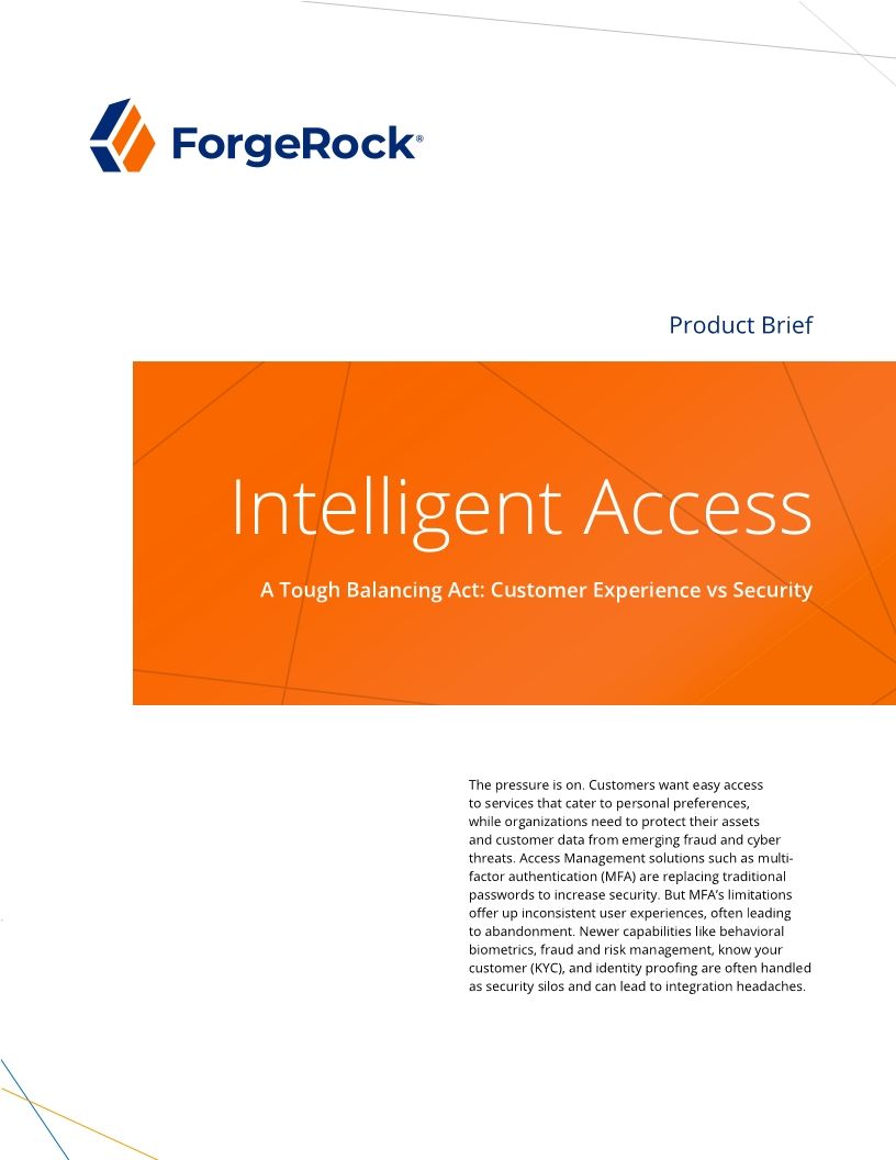 Intelligent Access – A Tough Balancing Act: Customer Experience vs Security
