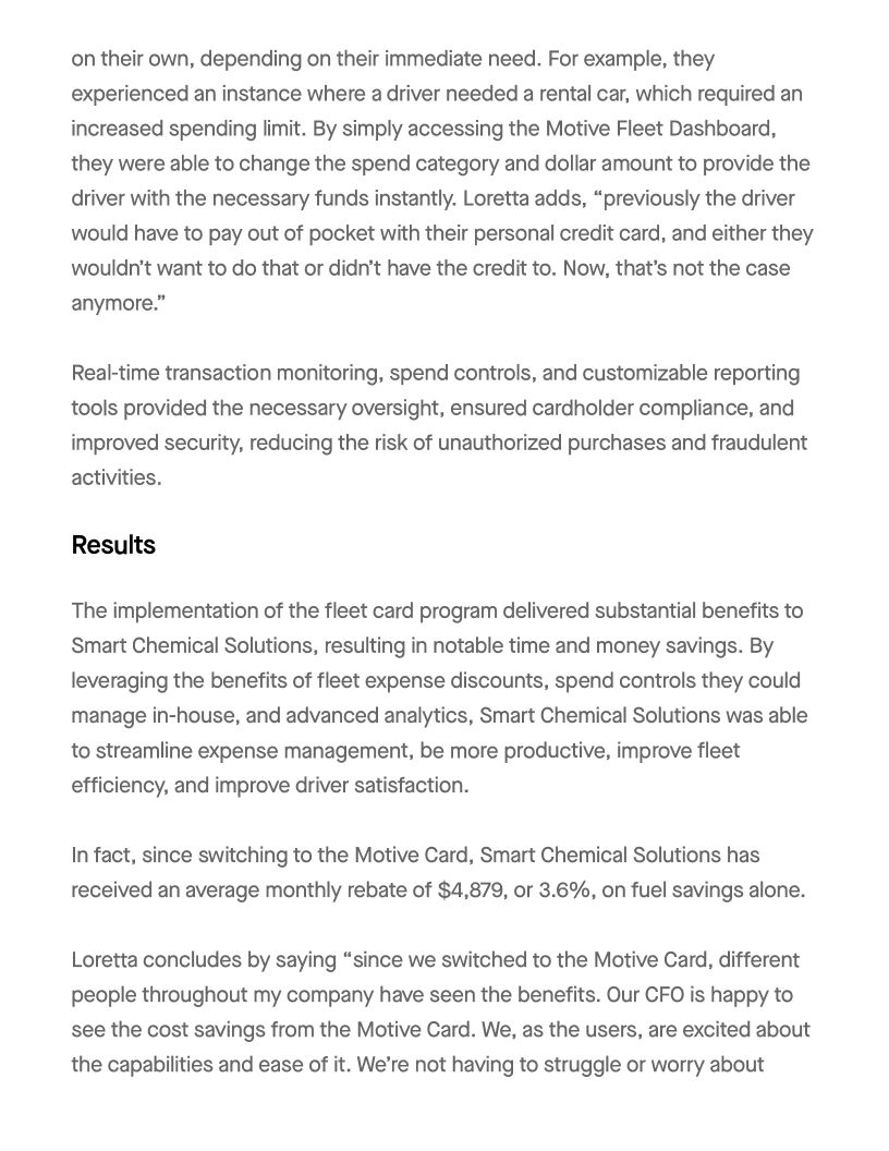 Smart Chemical Solutions x Motive