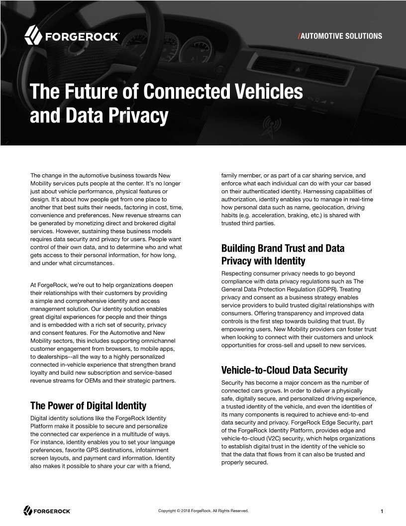 The Future of Connected Vehicles and Data Privacy
