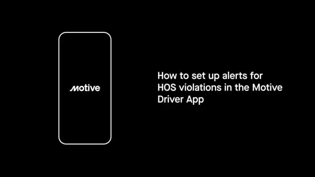 Drivers - How to set up alerts for HOS violations in Motive Driver App