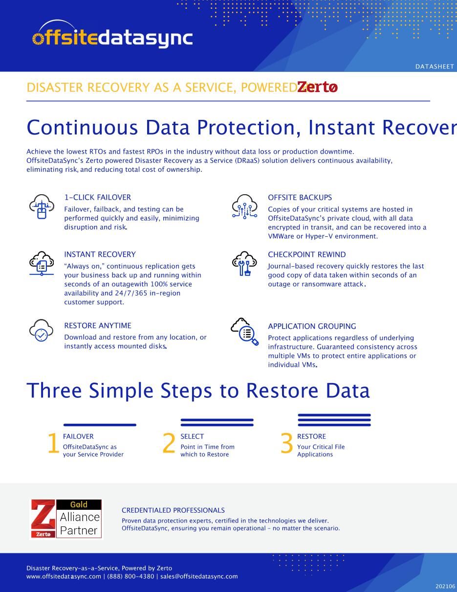 Continuous Data Protection, Instant Recovery