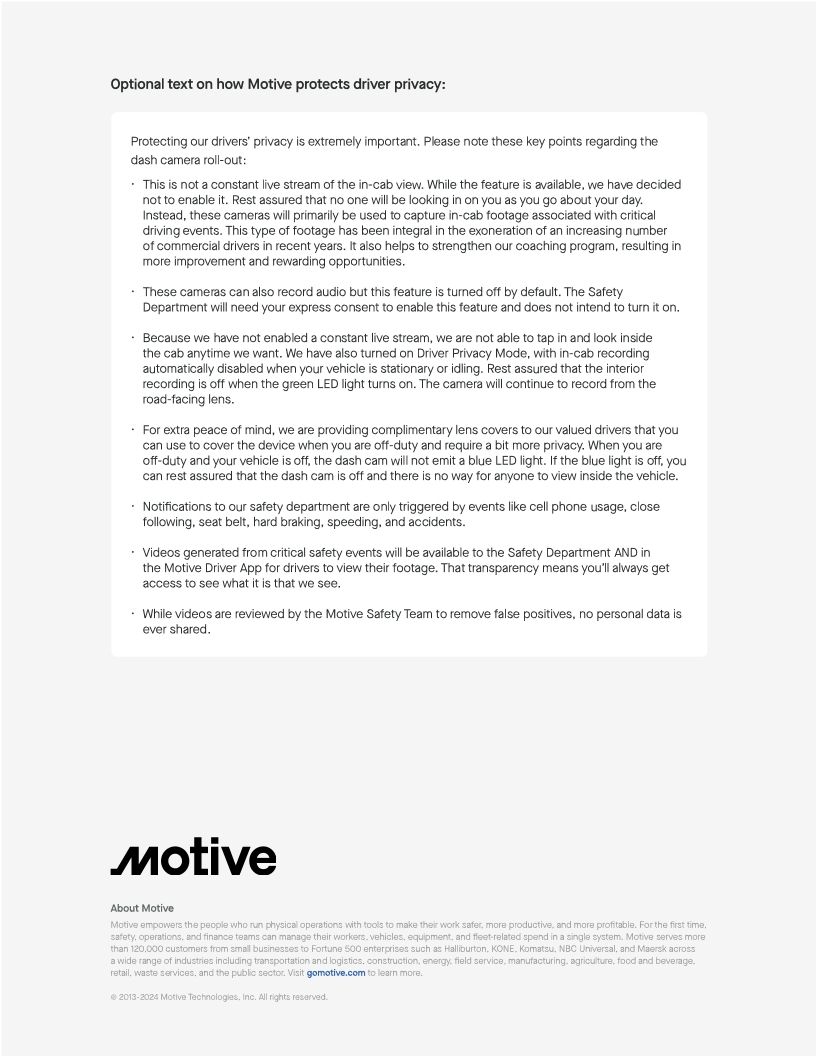 AI Dashcam Driver FAQ & memo